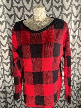 Size XL Cotton Country Plaid Sweater-made in Canada 🇨🇦